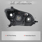2009-2014 Toyota Matrix Factory Style Replacement Headlights (Chrome Housing / Clear Lens)