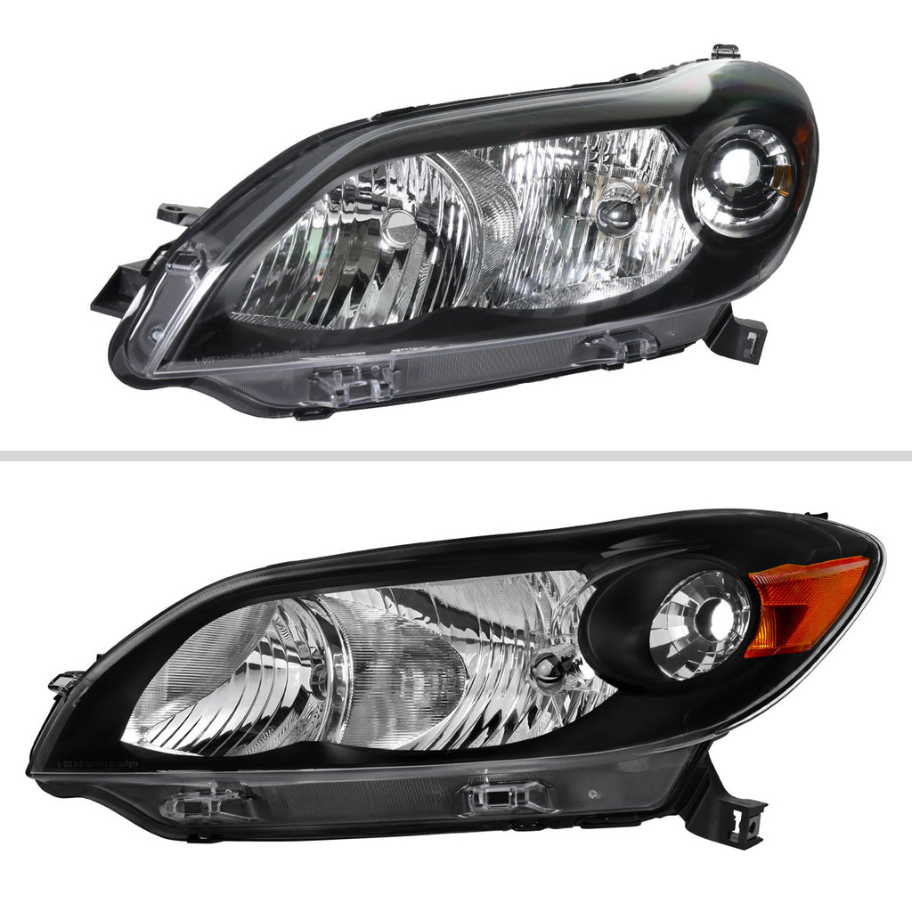 2009-2014 Toyota Matrix Factory Style Replacement Headlights (Matte Black Housing/Clear Lens)