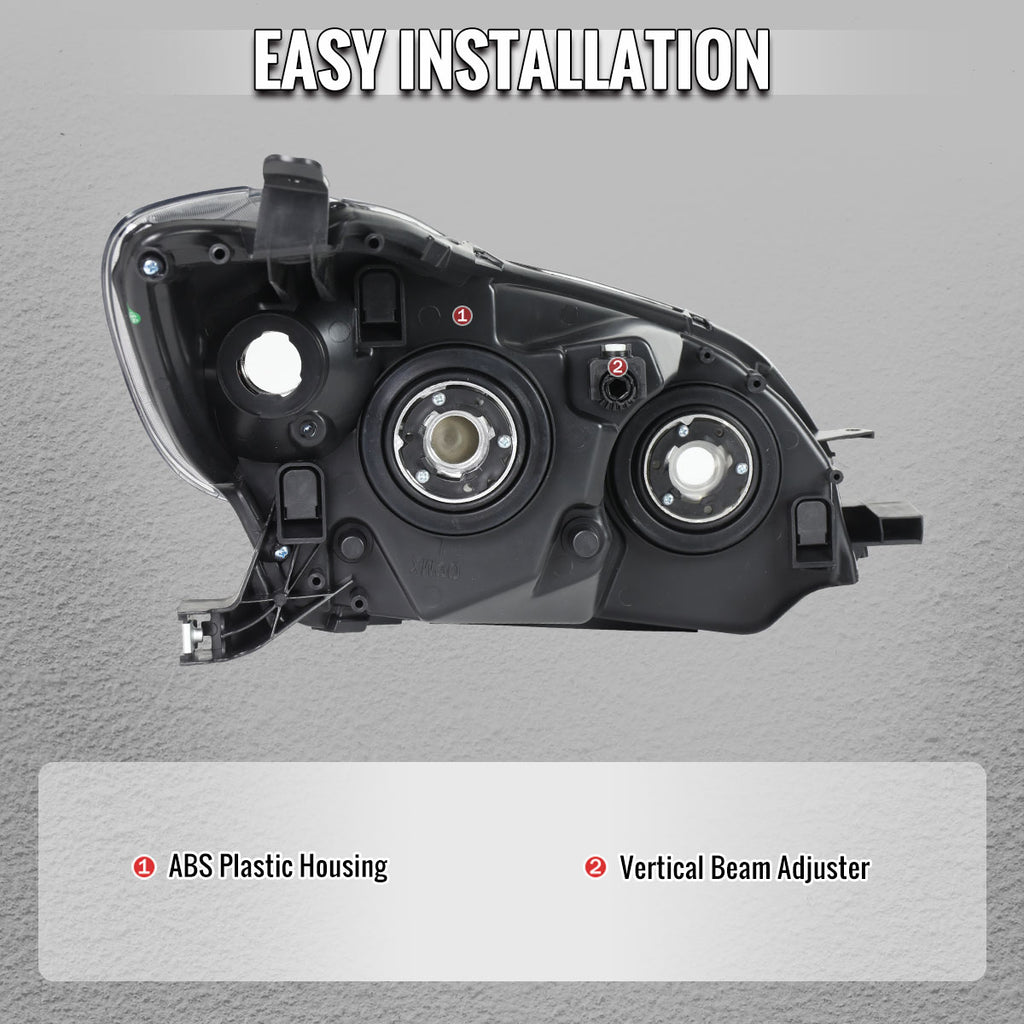 2009-2014 Toyota Matrix Factory Style Replacement Headlights (Matte Black Housing/Clear Lens)