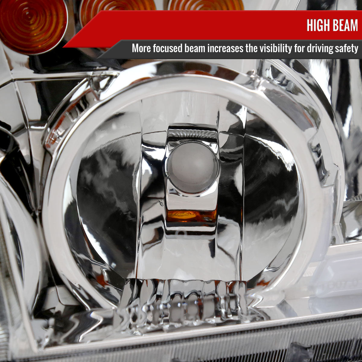 2007-2013 Toyota Tundra / 2008-2017 Sequoia LED Tube Factory Style Headlights with LED Turn Signal (Chrome Housing / Clear Lens)