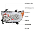 2007-2013 Toyota Tundra / 2008-2017 Sequoia LED Tube Factory Style Headlights with LED Turn Signal (Chrome Housing / Clear Lens)