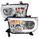 2007-2013 Toyota Tundra / 2008-2017 Sequoia LED Tube Factory Style Headlights with LED Turn Signal (Chrome Housing / Clear Lens)