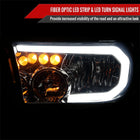 2007-2013 Toyota Tundra / 2008-2017 Sequoia LED Tube Factory Style Headlights with LED Turn Signal (Chrome Housing / Smoked Lens)
