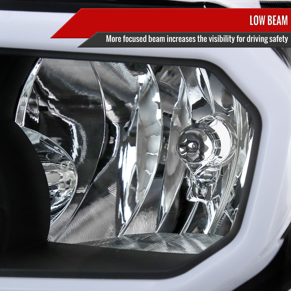 2007-2013 Toyota Tundra / 2008-2017 Sequoia LED Tube Factory Style Headlights with LED Turn Signal (Matte Black Housing / Clear Lens)