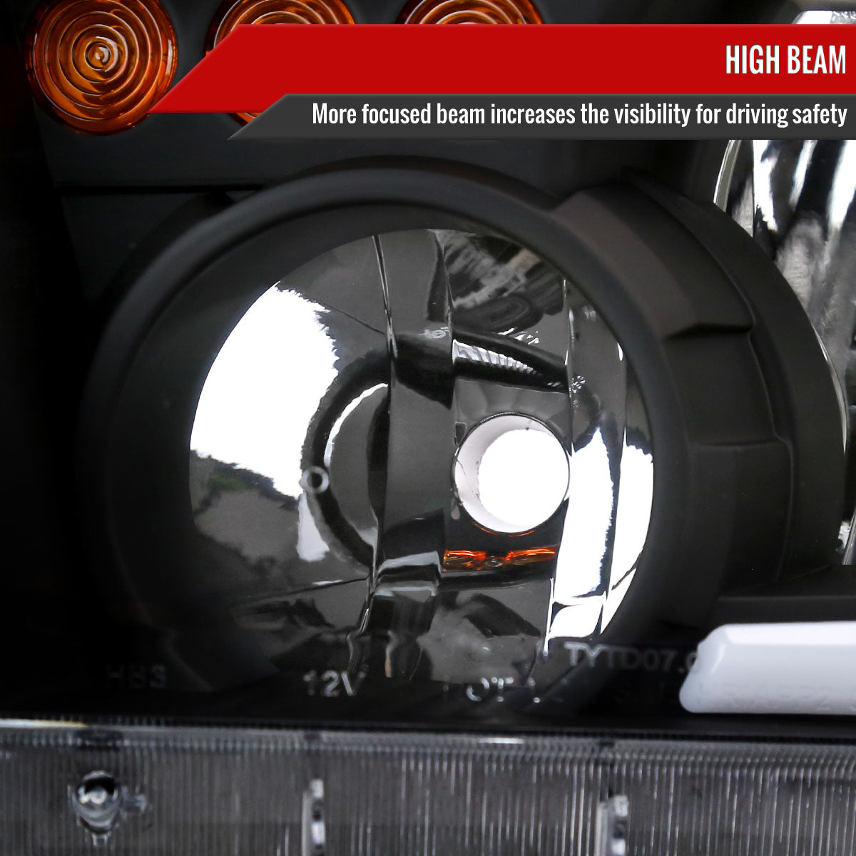 2007-2013 Toyota Tundra / 2008-2017 Sequoia LED Tube Factory Style Headlights with LED Turn Signal (Matte Black Housing / Clear Lens)