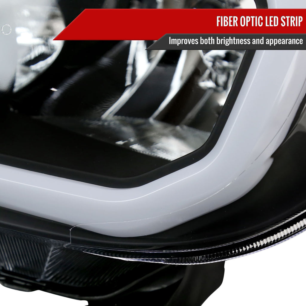 2007-2013 Toyota Tundra/2008-2017 Sequoia LED Tube Factory Style Headlights with LED Turn Signal (Matte Black Housing/Clear Lens)