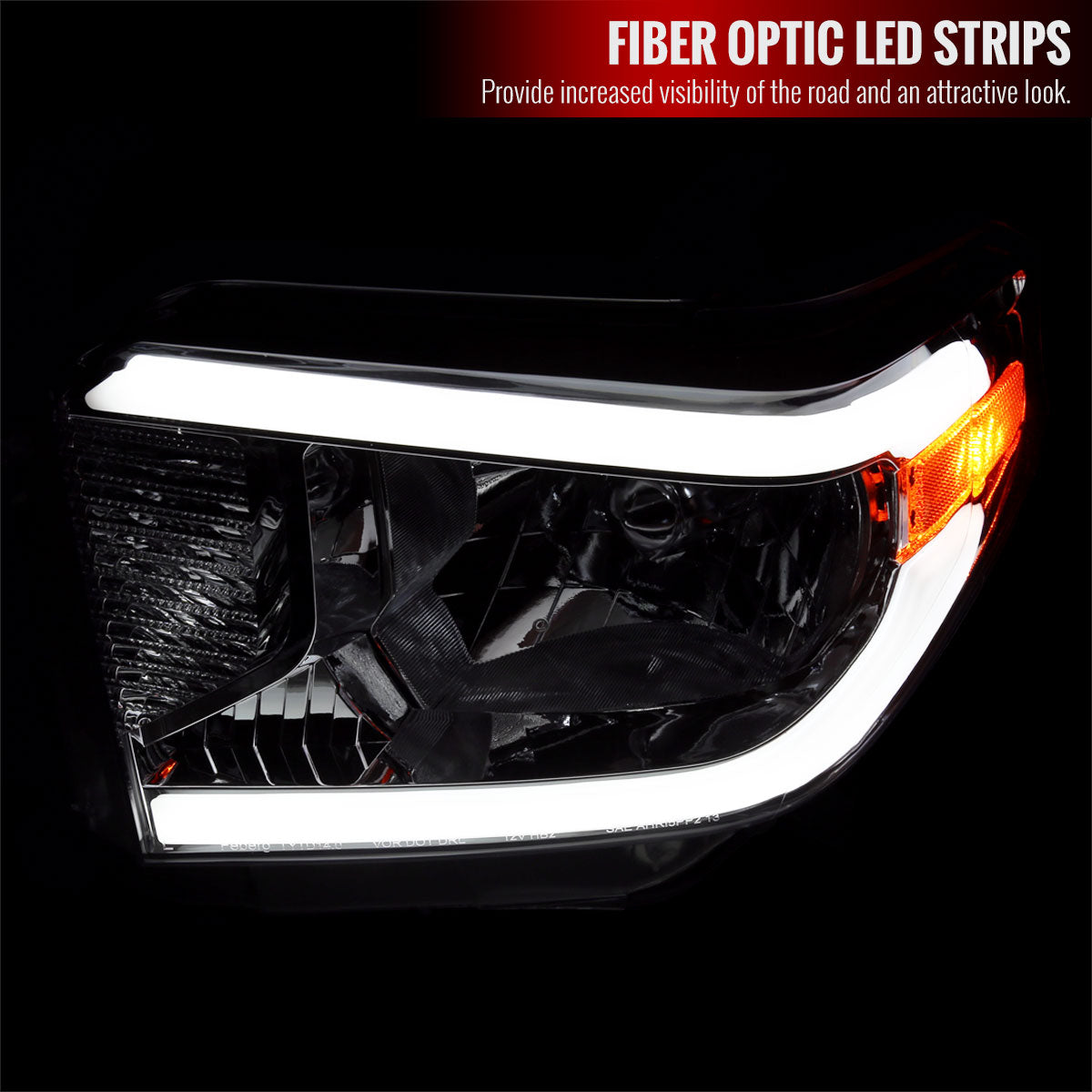 2014-2021 Toyota Tundra LED Bar Factory Style Headlights (Chrome Housing / Clear Lens)