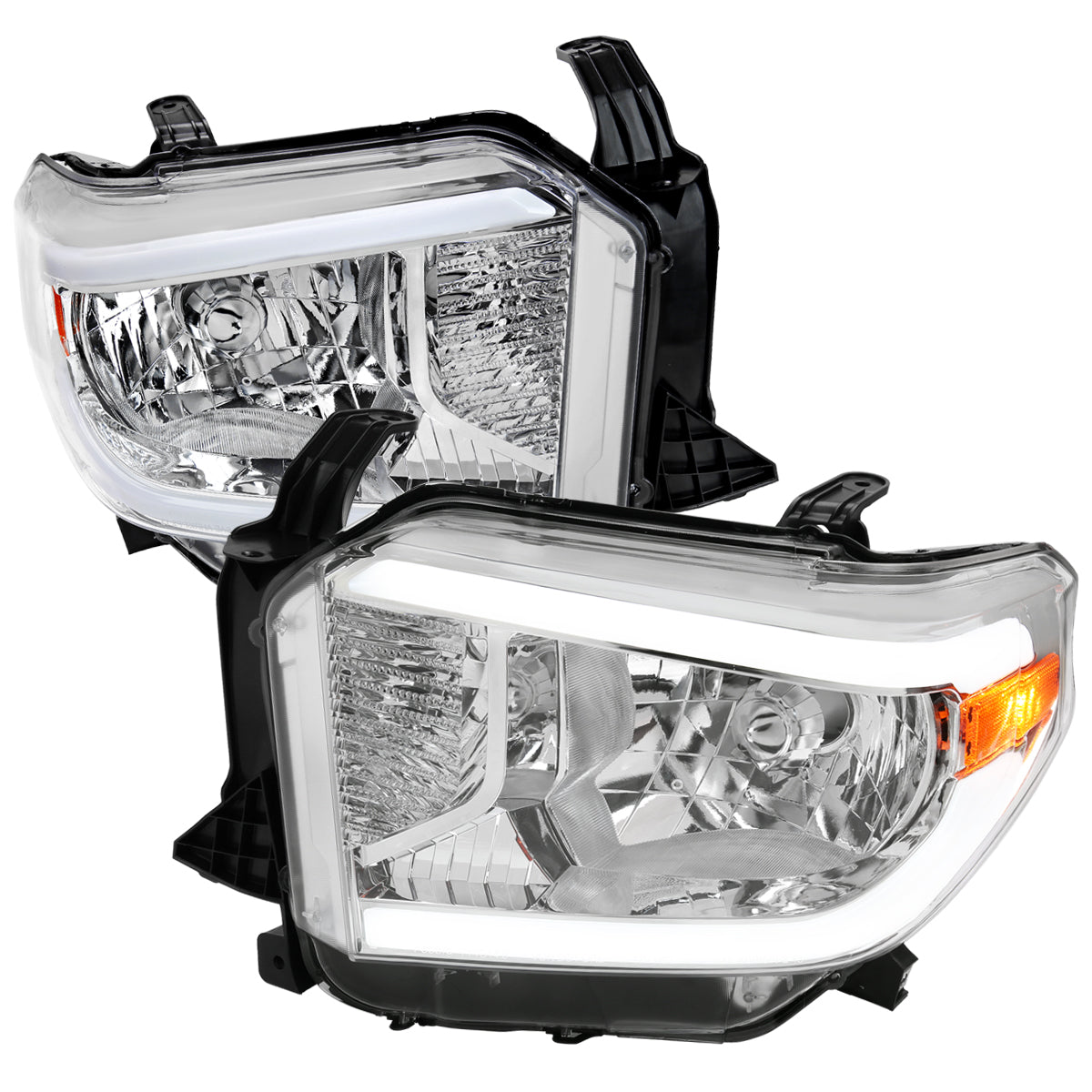 2014-2021 Toyota Tundra LED Bar Factory Style Headlights (Chrome Housing / Clear Lens)