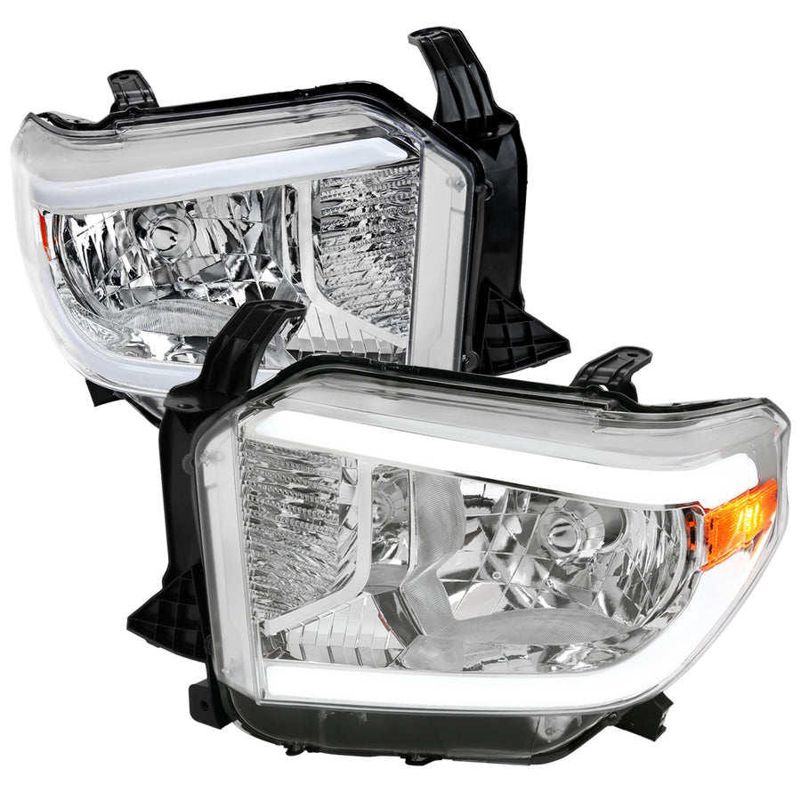 2014-2021 Toyota Tundra LED Bar Factory Style Headlights (Chrome Housing / Clear Lens)