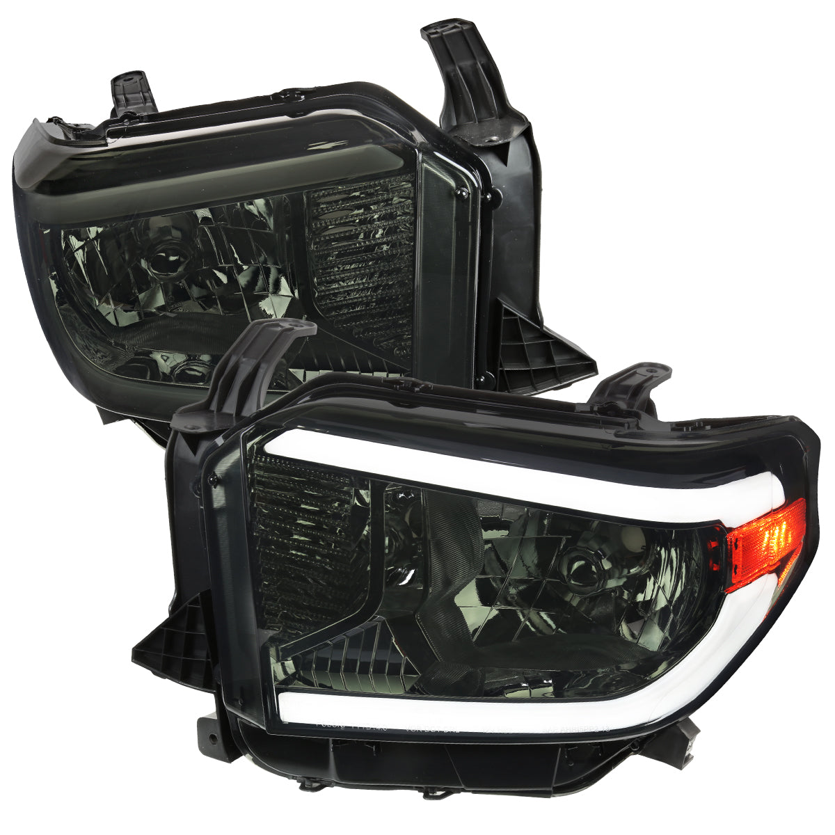 2014-2021 Toyota Tundra LED Bar Factory Style Headlights (Chrome Housing / Smoked Lens)