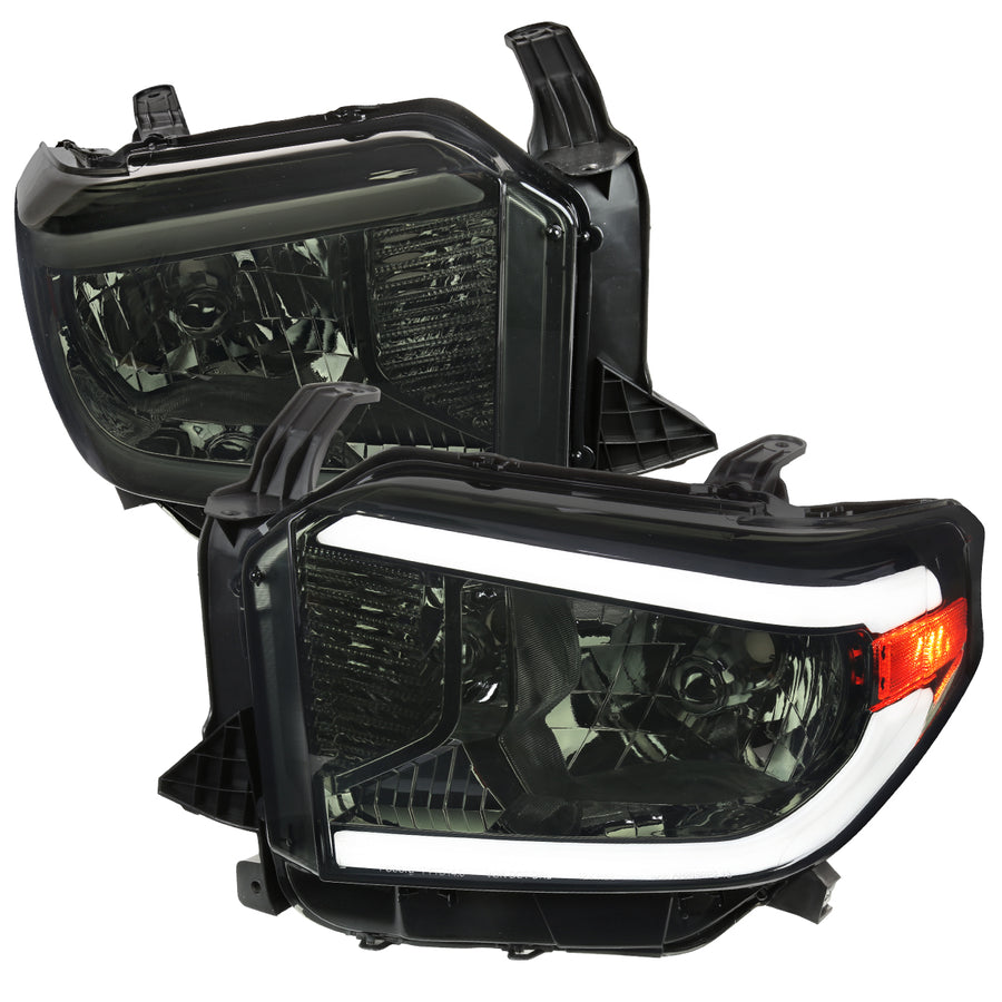 2014-2021 Toyota Tundra LED Bar Factory Style Headlights (Chrome Housing / Smoked Lens)