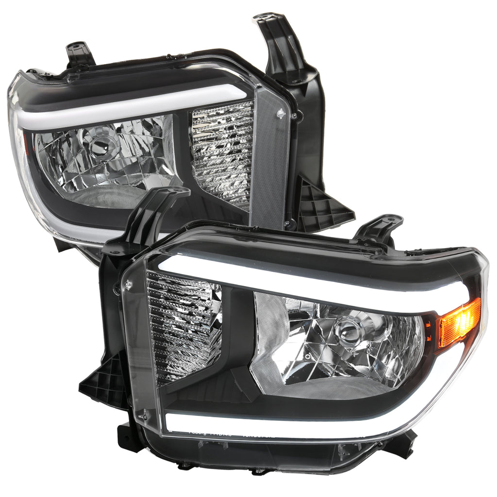 2014-2021 Toyota Tundra LED Bar Factory Style Headlights (Matte Black Housing/Clear Lens)