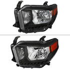 2014-2021 Toyota Tundra Factory Style Crystal Headlights w/ Amber Reflectors (Matte Black Housing / Clear Lens)