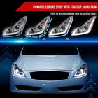 2008-2013 Infiniti G37/2014-2015 Q60 Coupe/Convertible Sequential Switchback LED Turn Signal Full LED Projector Headlights (Chrome Housing/Clear Lens)