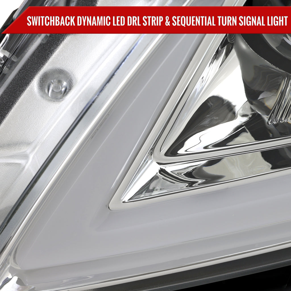 2008-2013 Infiniti G37/2014-2015 Q60 Coupe/Convertible Sequential Switchback LED Turn Signal Full LED Projector Headlights (Chrome Housing/Clear Lens)