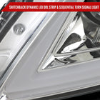 2008-2013 Infiniti G37/2014-2015 Q60 Coupe/Convertible Sequential Switchback LED Turn Signal Full LED Projector Headlights (Chrome Housing/Clear Lens)