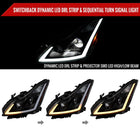 2008-2013 Infiniti G37/2014-2015 Q60 Coupe/Convertible Sequential Switchback LED Turn Signal Full LED Projector Headlights (Matte Black Housing / Clear Lens)