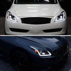 2008-2013 Infiniti G37/2014-2015 Q60 Coupe/Convertible Sequential Switchback LED Turn Signal Full LED Projector Headlights (Matte Black Housing / Clear Lens)