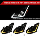 2008-2013 Infiniti G37/2014-2015 Q60 Coupe/Convertible Sequential Switchback LED Turn Signal Full LED Projector Headlights (Matte Black Housing / Smoked Lens)