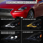 2014-2016 Lexus IS250 IS350 Full LED Project healight (Black Housing / Smoked lens)