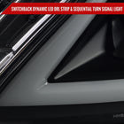 2008-2013 Infiniti G37/2014-2015 Q60 Coupe/Convertible Sequential Switchback LED Turn Signal Full LED Triple Projector Headlights (Matte Black Housing / Smoked Lens)