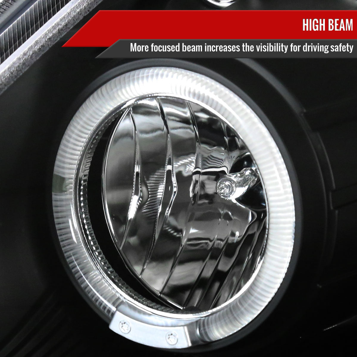 2003-2005 Nissan 350Z Dual Halo Projector Headlights (Matte Black Housing/Clear Lens)