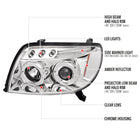 2003-2005 Toyota 4Runner Dual Halo Projector Headlights (Chrome Housing/Clear Lens)