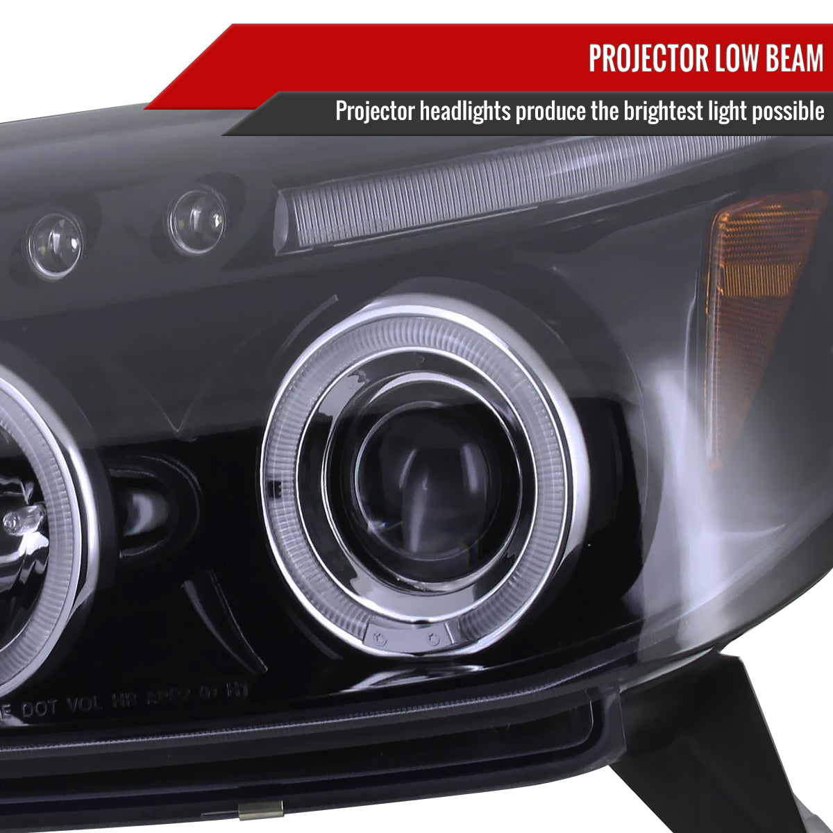 2003-2005 Toyota 4Runner Dual Halo Projector Headlights (Glossy Black Housing/Smoke Lens)
