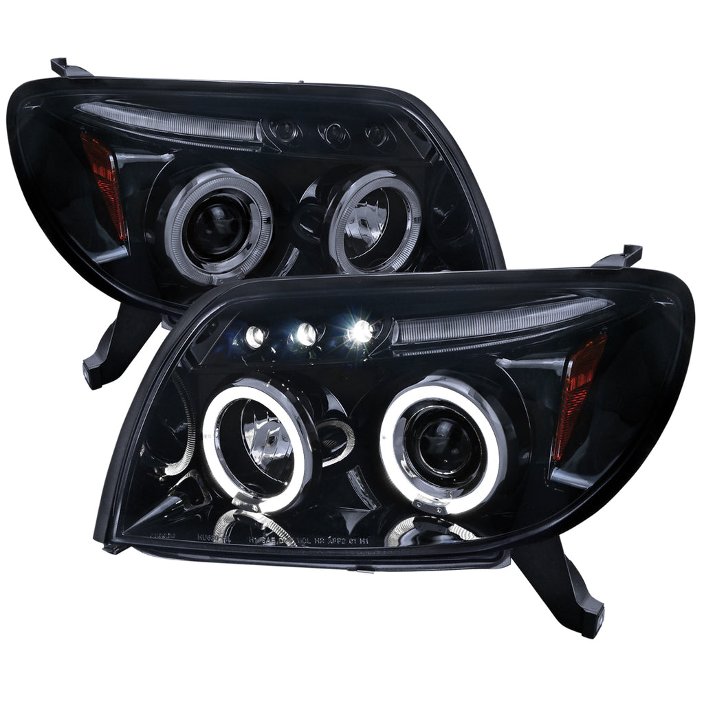 2003-2005 Toyota 4Runner Dual Halo Projector Headlights (Glossy Black Housing/Smoke Lens)
