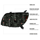 2006-2009 Toyota 4Runner SR5 Limited Projector Style Headlights (Chrome Housing/Smoke Lens)
