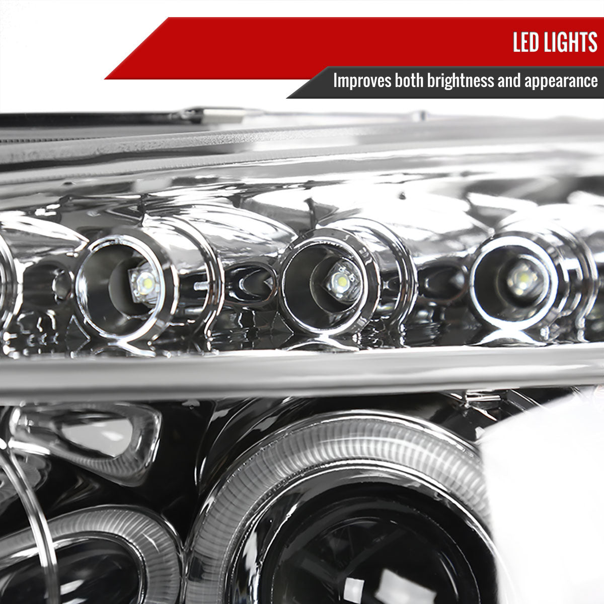 2003-2007 Honda Accord Dual Halo Projector Headlights (Chrome Housing/Clear Lens)