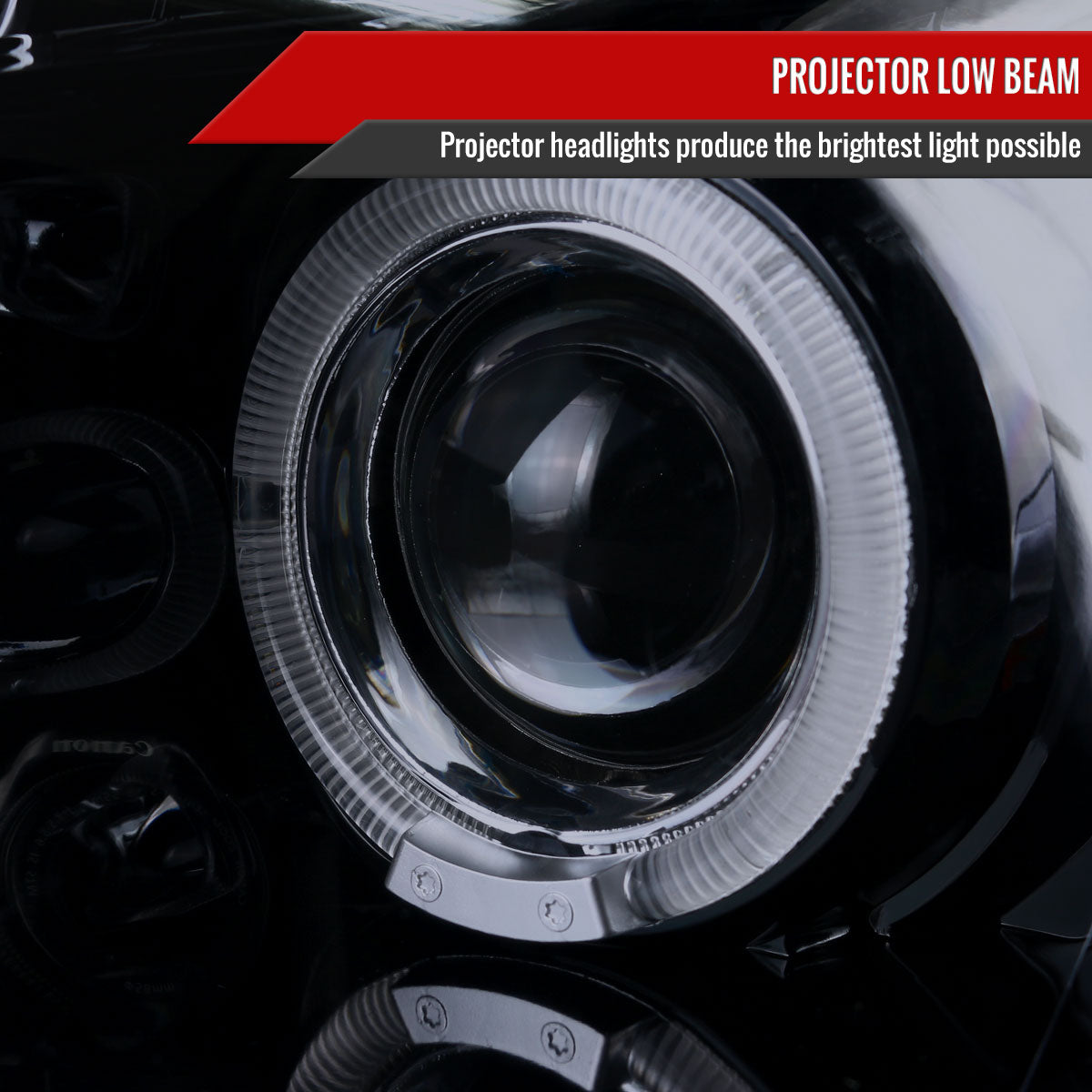 2003-2007 Honda Accord Dual Halo Projector Headlights (Glossy Black Housing/Smoke Lens)