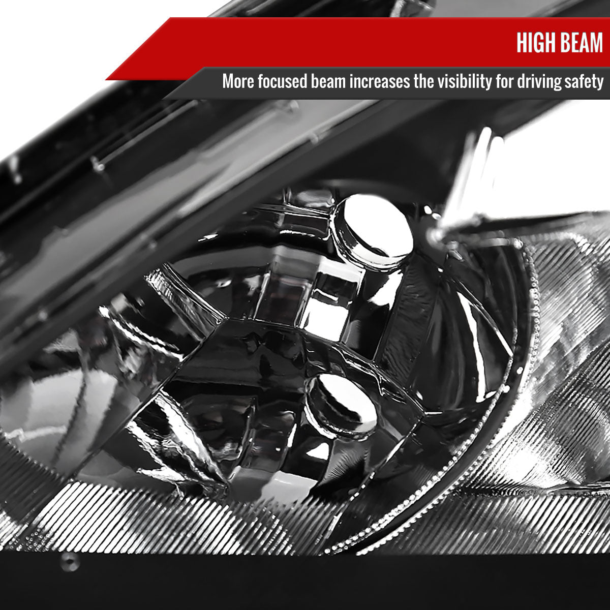 2003-2007 Honda Accord Retro Style Projector Headlights - Matte Black/Clear Lens