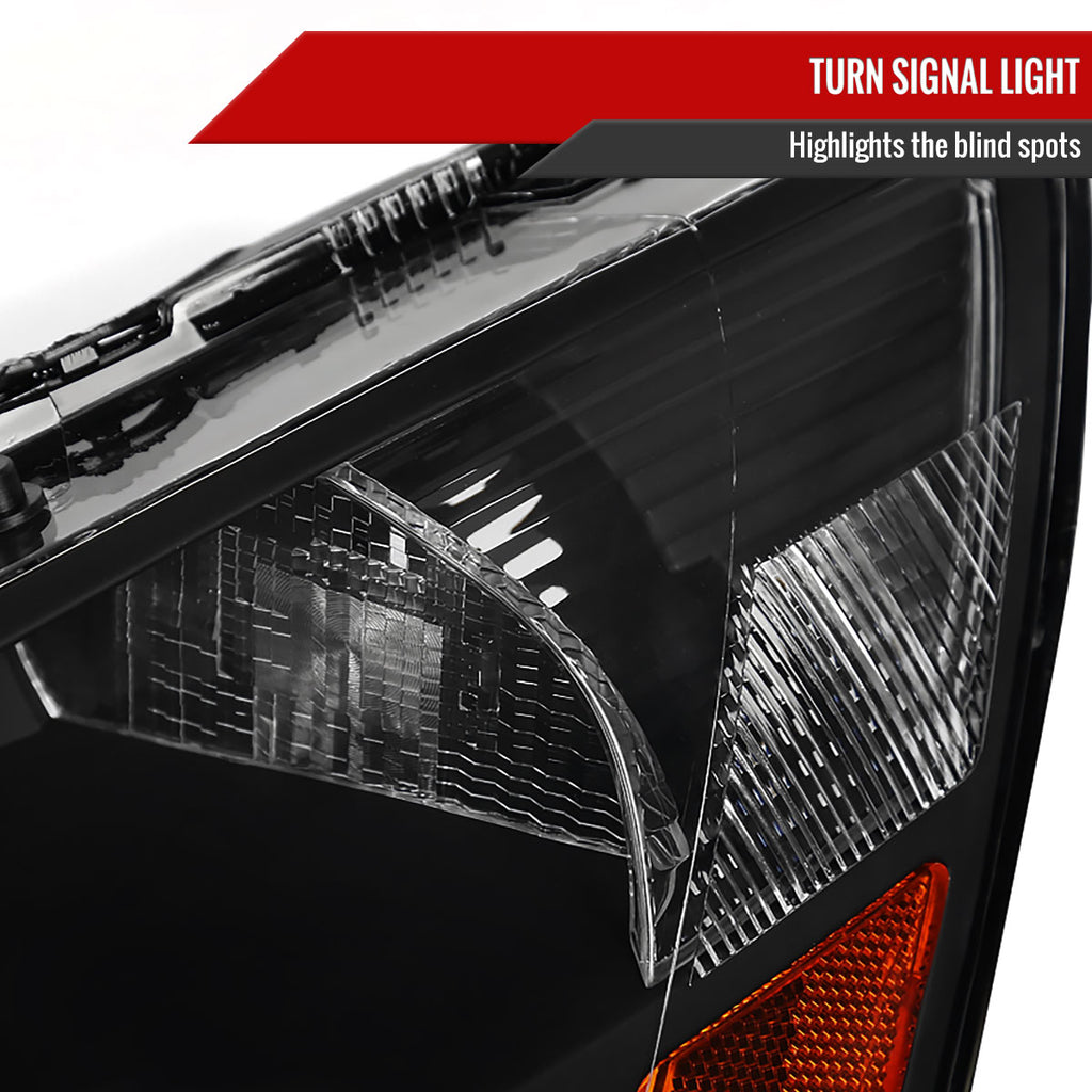 2003-2007 Honda Accord Retro Style Projector Headlights - Matte Black/Clear Lens