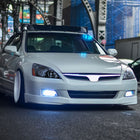 2003-2007 Honda Accord Retro Style Projector Headlights - Matte Black/Clear Lens
