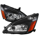 2003-2007 Honda Accord Retro Style Projector Headlights - Matte Black/Clear Lens