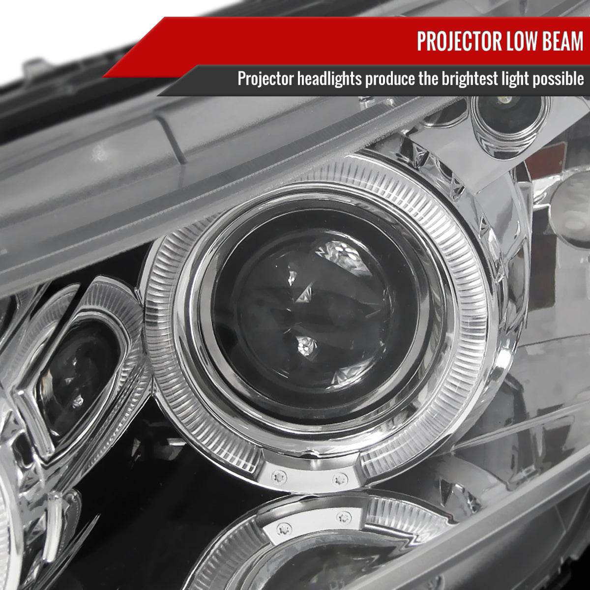2008-2012 Honda Accord Coupe Dual Halo Projector Headlights (Chrome Housing/Clear Lens)