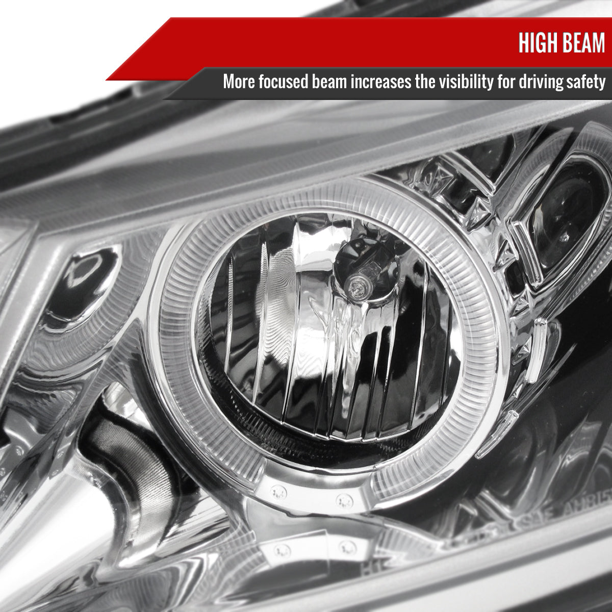 2008-2012 Honda Accord Coupe Dual Halo Projector Headlights (Chrome Housing/Clear Lens)