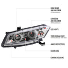 2008-2012 Honda Accord Coupe Dual Halo Projector Headlights (Chrome Housing/Clear Lens)