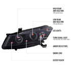 2008-2012 Honda Accord Coupe Dual Halo Projector Headlights (Glossy Black Housing/Smoke Lens)