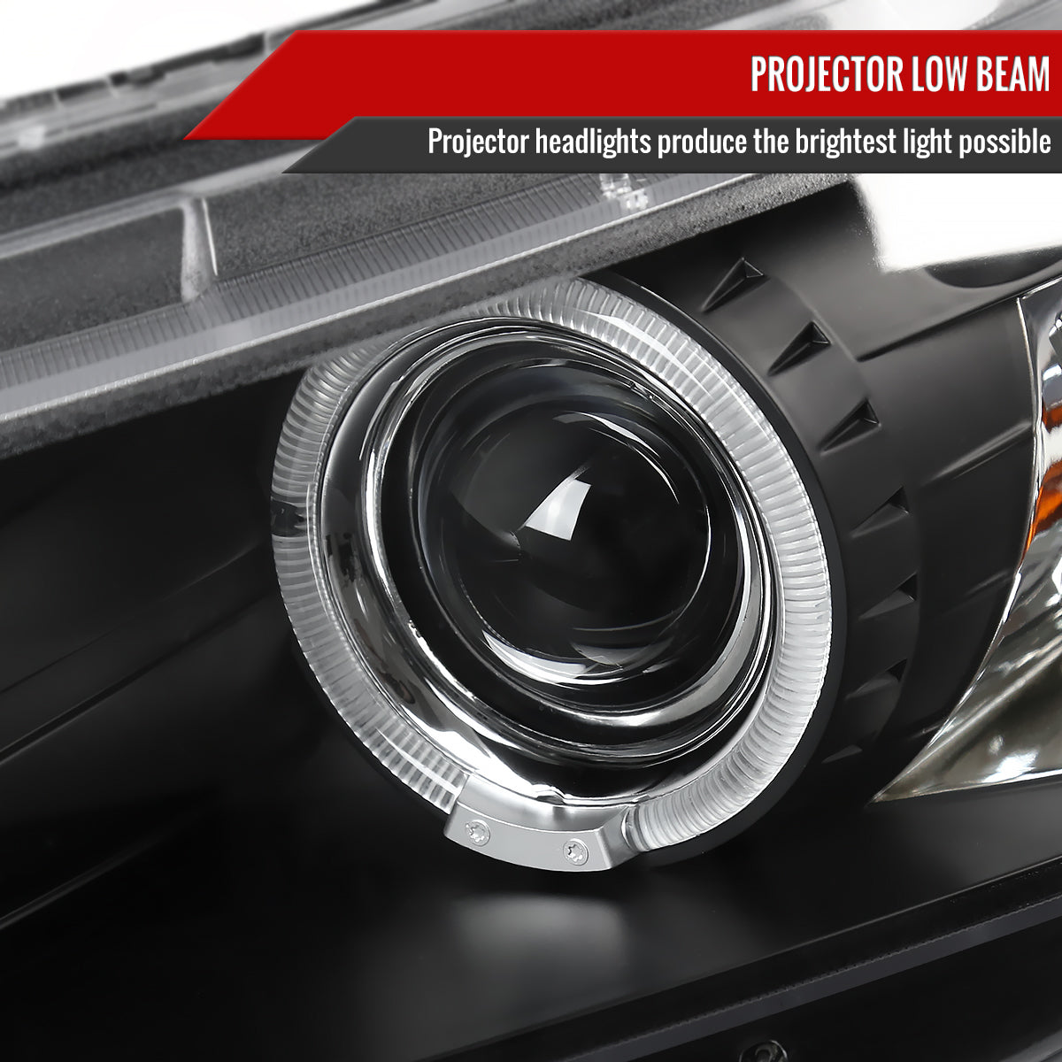 2008-2012 Honda Accord Coupe Dual Halo Projector Headlights (Matte Black Housing/Clear Lens)