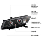 2008-2012 Honda Accord Coupe Dual Halo Projector Headlights (Matte Black Housing/Clear Lens)