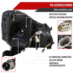 2008-2012 Honda Accord Sedan Single Halo Projector Headlights w/ LED Light Strip & LED Turn Signal Lights (Glossy Black Housing/Smoke Lens)