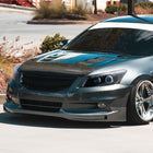 2008-2012 Honda Accord Sedan Single Halo Projector Headlights w/ LED Light Strip & LED Turn Signal Lights (Glossy Black Housing/Smoke Lens)