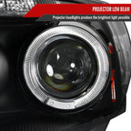 2008-2012 Honda Accord Sedan Single Halo Projector Headlights w/ LED Light Strip & LED Turn Signal Lights (Matte Black Housing/Clear Lens)