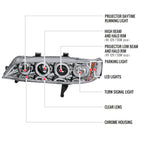 1994-1997 Honda Accord Dual Halo Projector Headlights (Chrome Housing/Clear Lens)