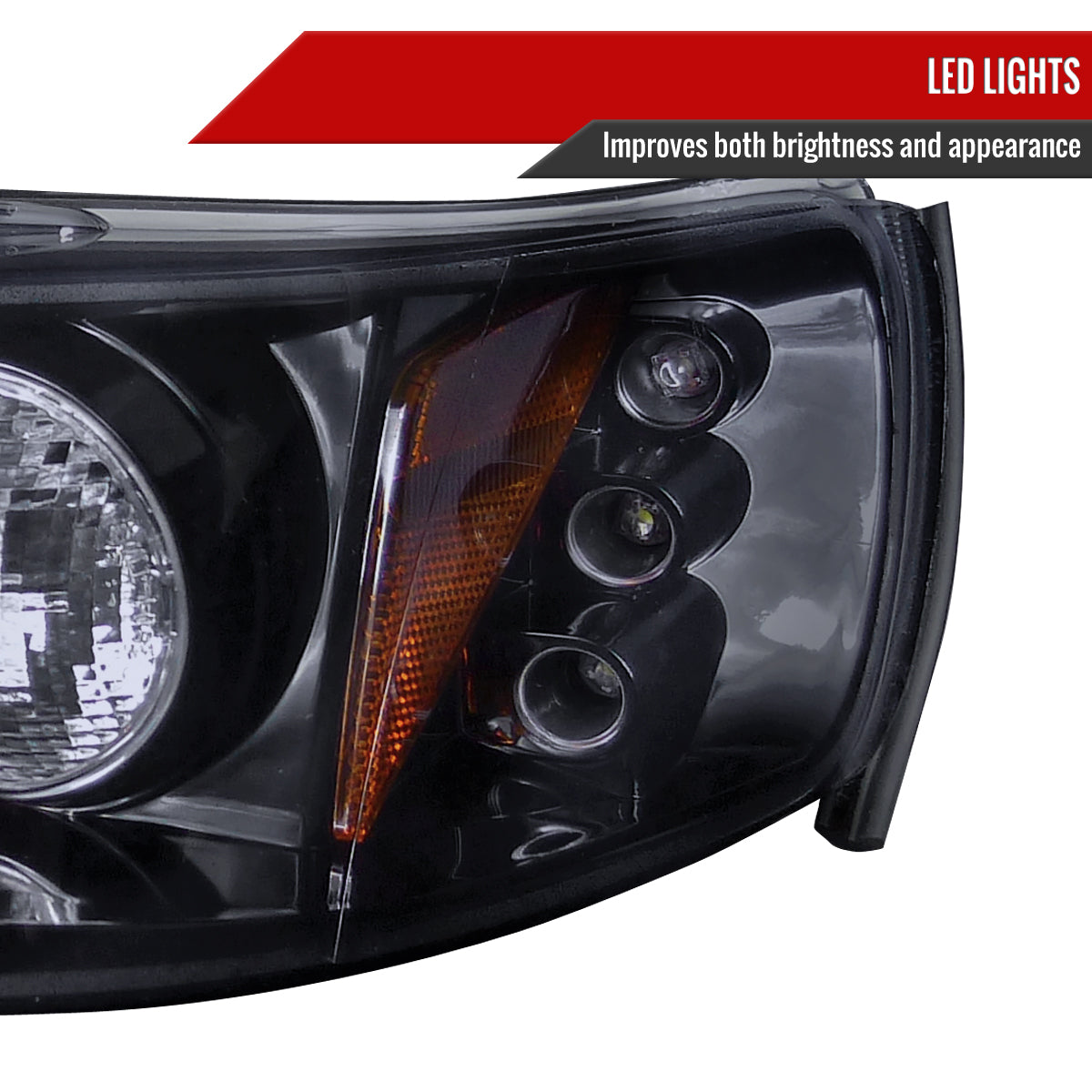 1994-1997 Honda Accord Dual Halo Projector Headlights (Glossy Black Housing/Smoke Lens)