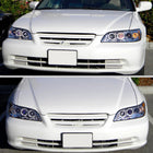 1998-2002 Honda Accord Dual Halo Projector Headlights (Chrome Housing/Clear Lens)