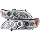 1998-2002 Honda Accord Dual Halo Projector Headlights (Chrome Housing/Clear Lens)