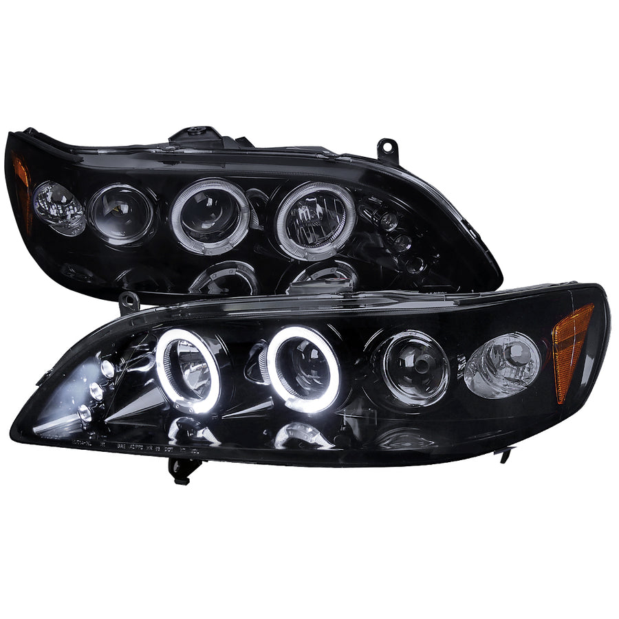 1998-2002 Honda Accord Dual Halo Projector Headlights (Glossy Black Housing/Smoke Lens)